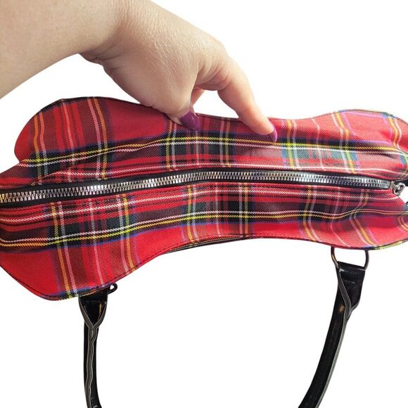 NEW Large Red Plaid Tote Bag - Picture 4 of 7